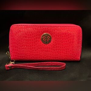 Hot pink Croc-Embossed Wallet